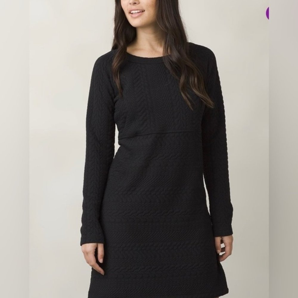 PRANA cable knit long sleeve dress